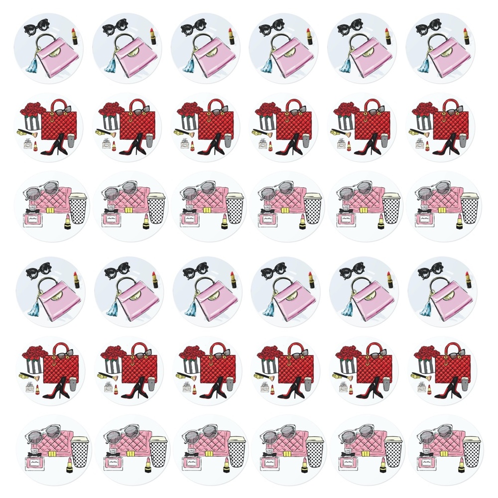 x100 Fashion Handbag Sticker Seals Handmade Fashion Girl Scrapbook Stickers